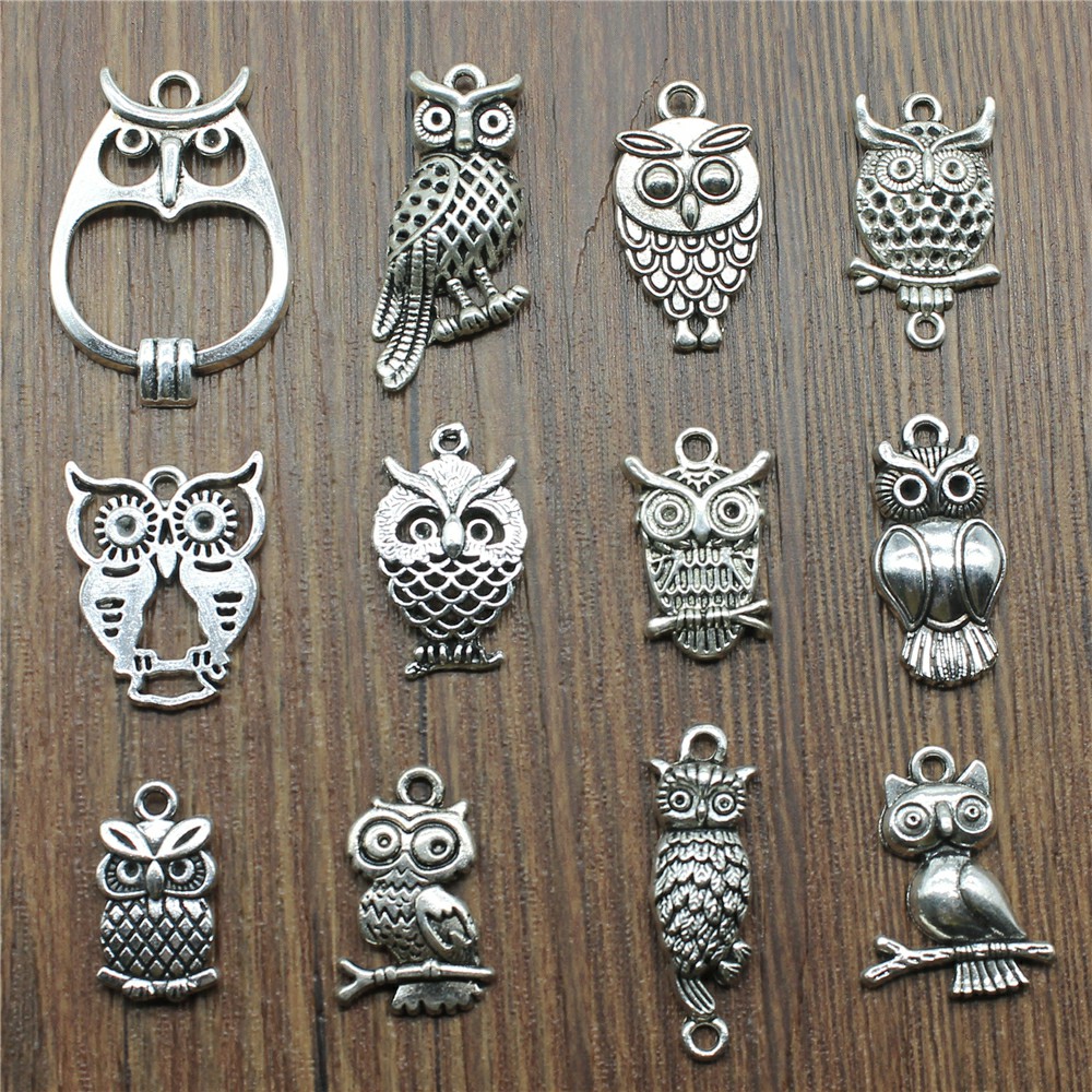 Vintage Fashion Blog - 10 adet Charms Baykuş Antik Gümüş