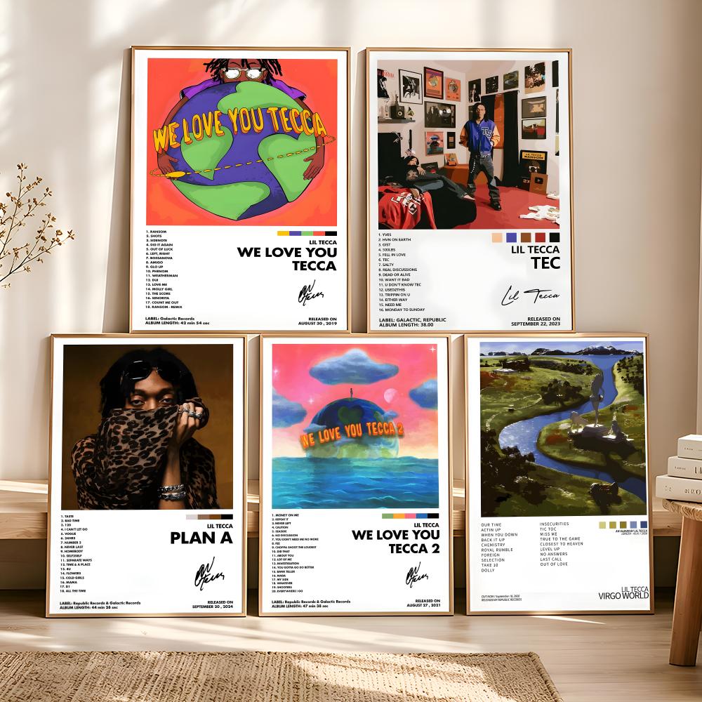 Vintage Fashion Prints For Wall - L-lil Tecca ABLUM Kapak Boyama Kaligrafi