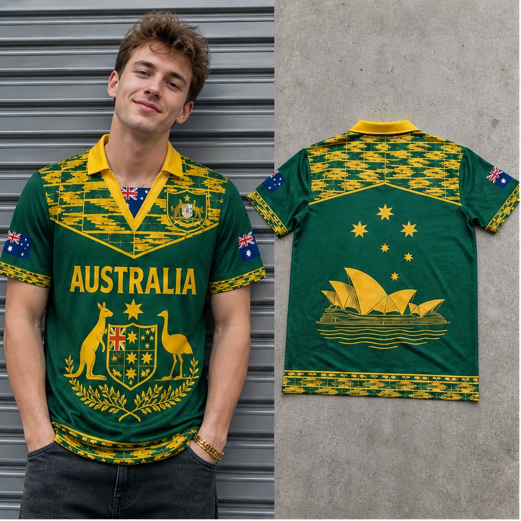 Vintage Fashion Australia - Erkek Avustralya Süslü Kanguru Emu Arması