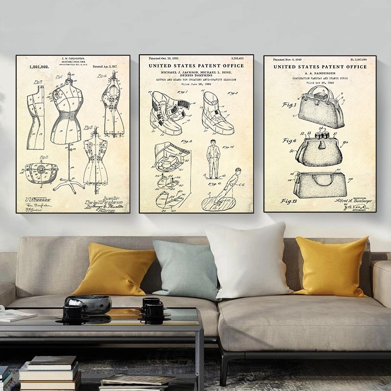 Moda Giyim Ayakkabı Çantası Ta - Vintage Fashion Prints For Wall incelemesi ve fiyatı