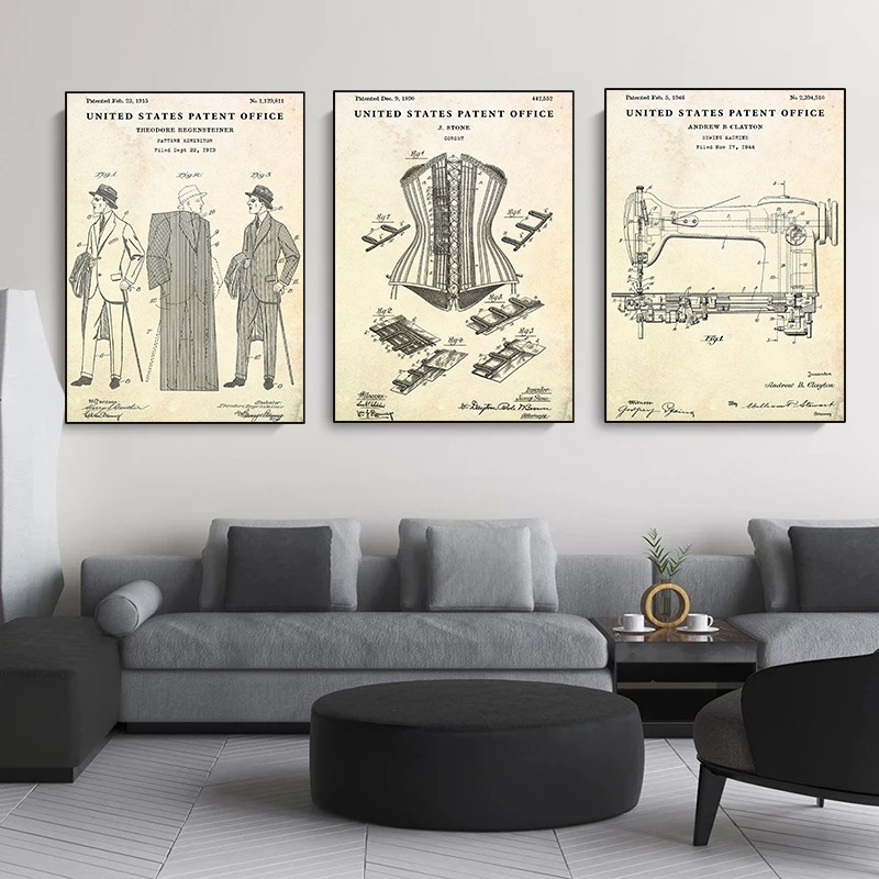 Moda Giyim Ayakkabı Çantası Ta - Vintage Fashion Prints For Wall incelemesi ve fiyatı