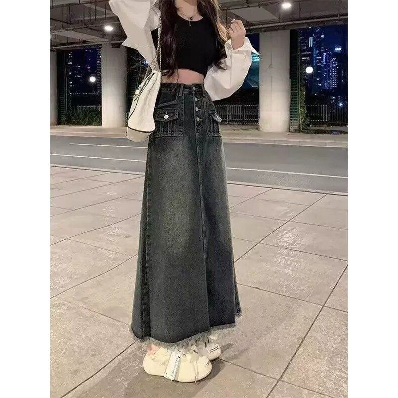 Yüksek Bel A-Line Midi Kot Ete - Denim Skirt Midi Vintage incelemesi ve fiyatı