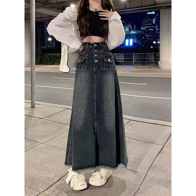 Yüksek Bel A-Line Midi Kot Ete - Denim Skirt Midi Vintage incelemesi ve fiyatı