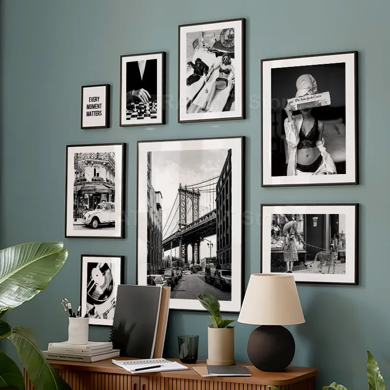 Siyah ve Beyaz Vintage duvar s - Vintage Fashion Prints For Wall incelemesi ve fiyatı