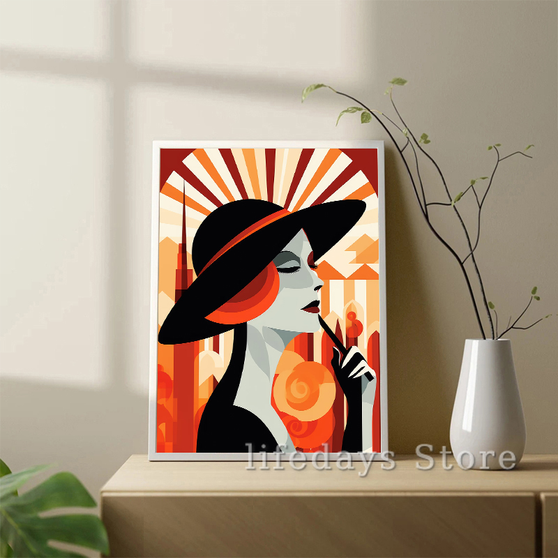 Vintage Art Deco Kadın Portre  - Vintage Fashion Prints For Wall incelemesi ve fiyatı
