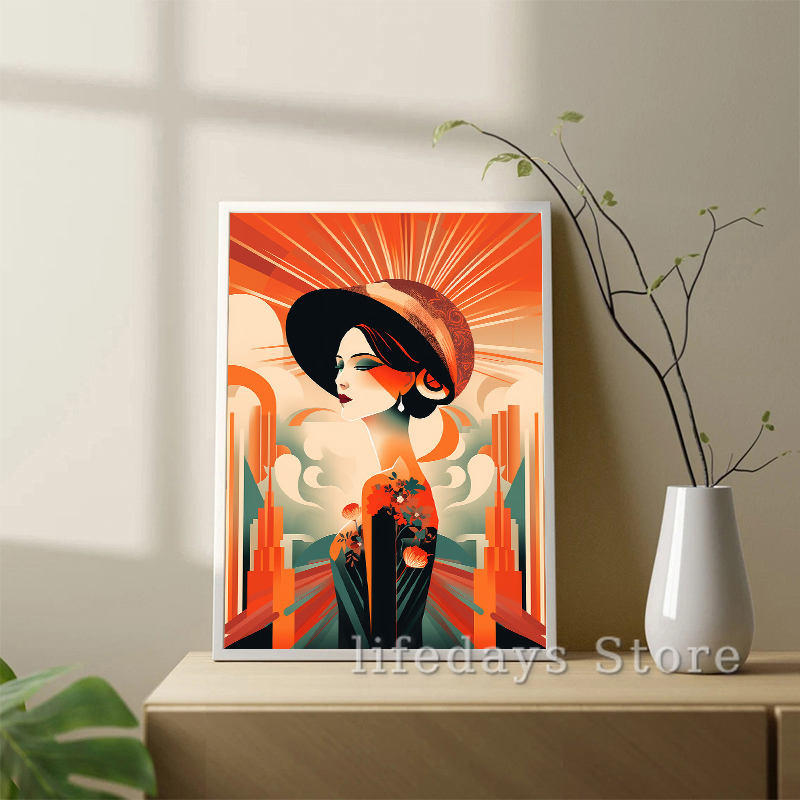 Vintage Art Deco Kadın Portre  - Vintage Fashion Prints For Wall incelemesi ve fiyatı