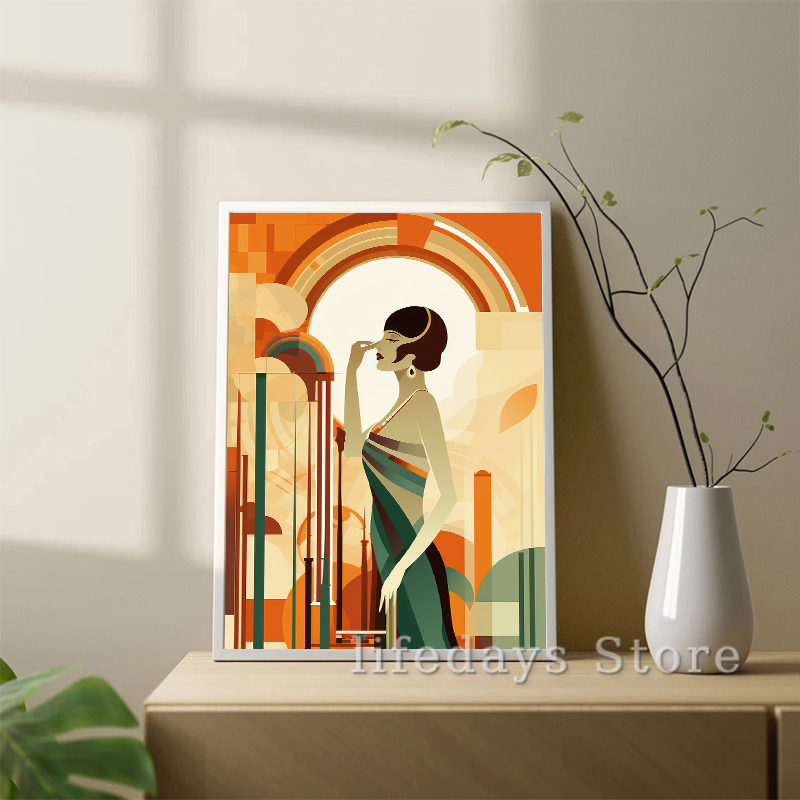 Vintage Art Deco Kadın Portre  - Vintage Fashion Prints For Wall incelemesi ve fiyatı