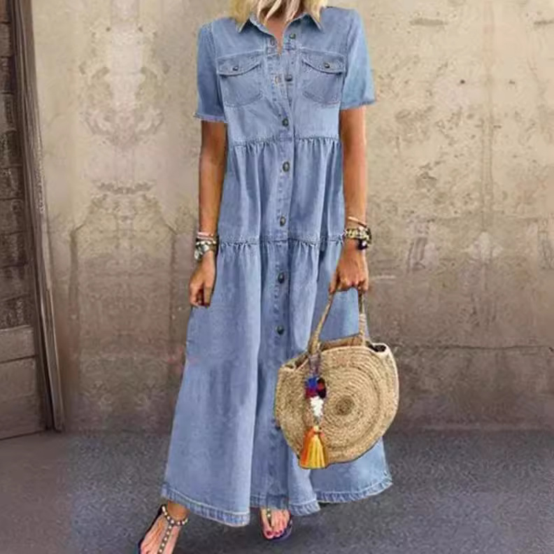 Vintage Tarzı Uzun Çok Tokalı  - Denim Skirt Midi Vintage incelemesi ve fiyatı